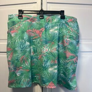 Ruby Rd. Green and Pink Tropical Skirt